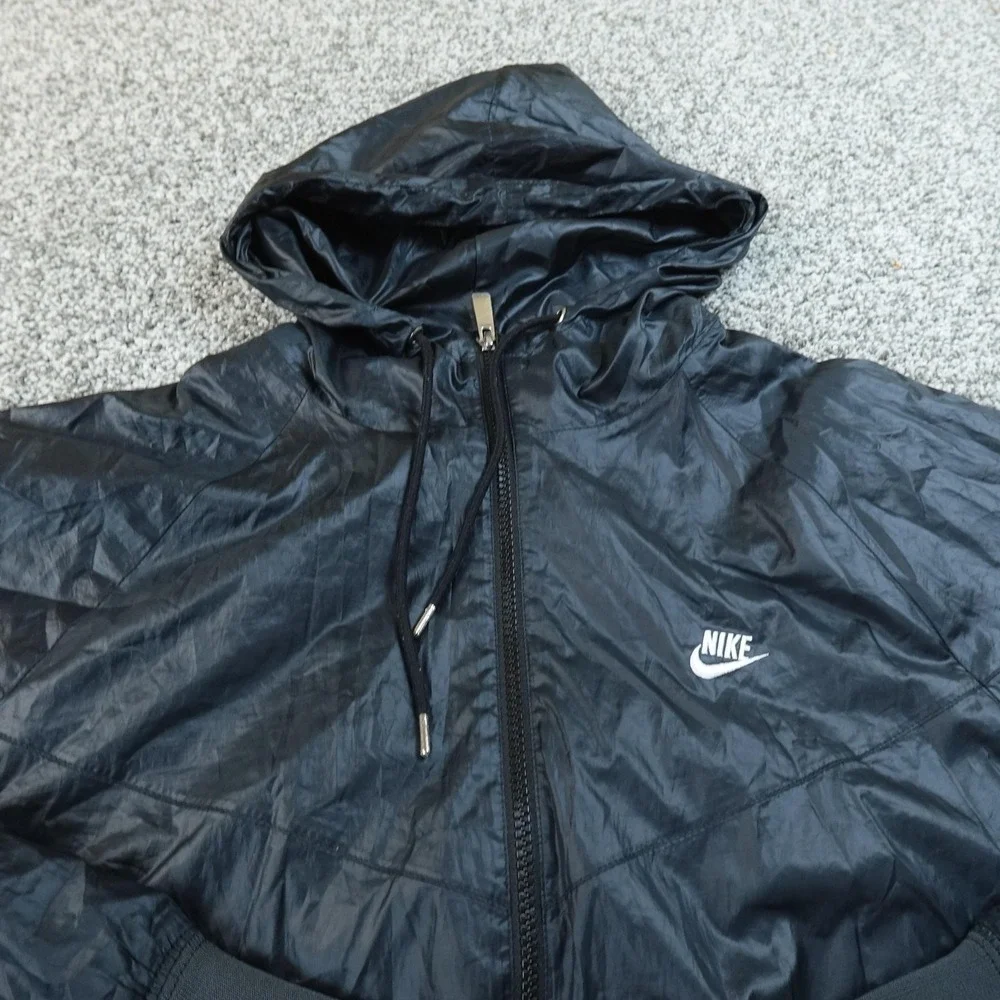 Nike Jacket Mens L Black Sportswear Windrunner Hooded Windbreaker Full‎ Zip Coat